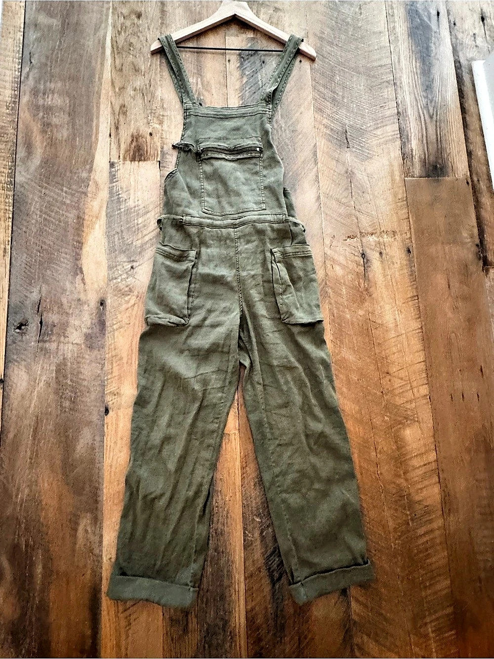 Free People Olive Utility Jumpsuit Size XS